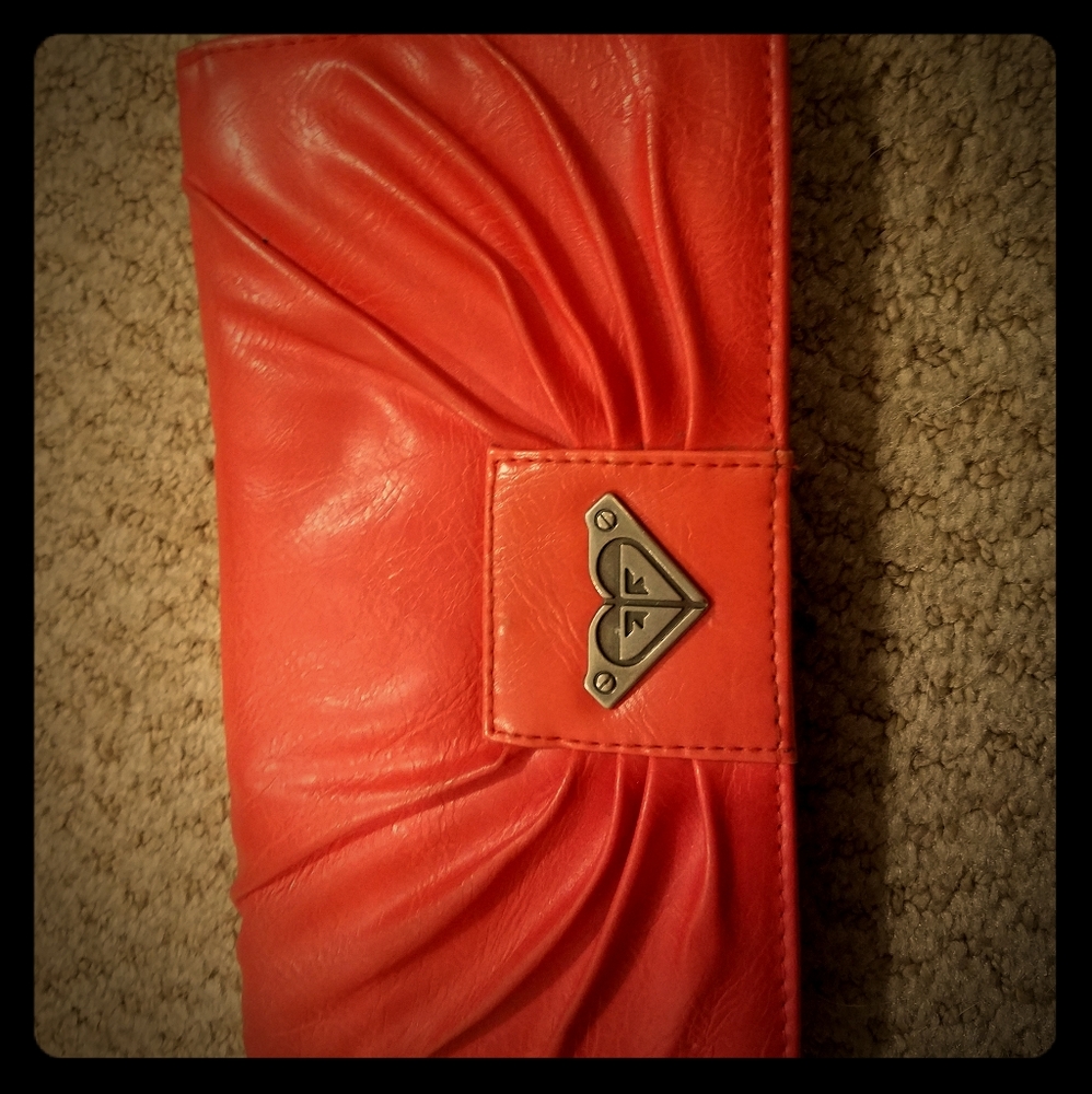 Roxy Wallet. Bright Pink/Coral Color
